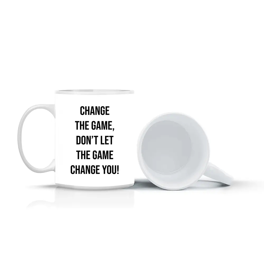 Change The Game Bold Motivational Quote Print – Mugs