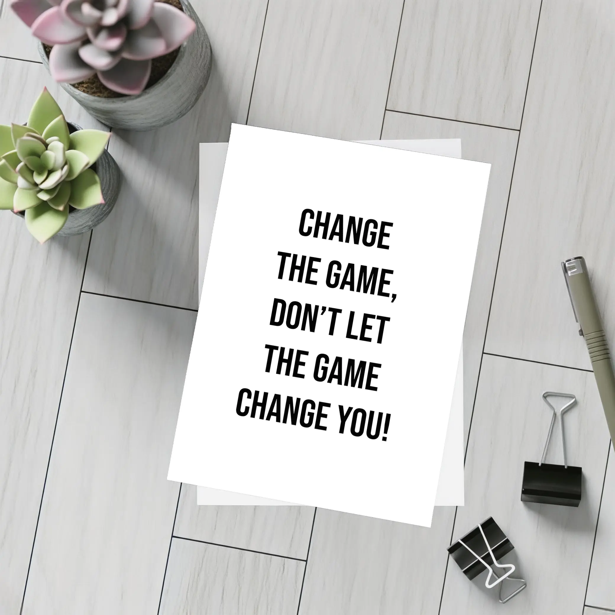 Change The Game Bold Motivational Quote Print – Postcards