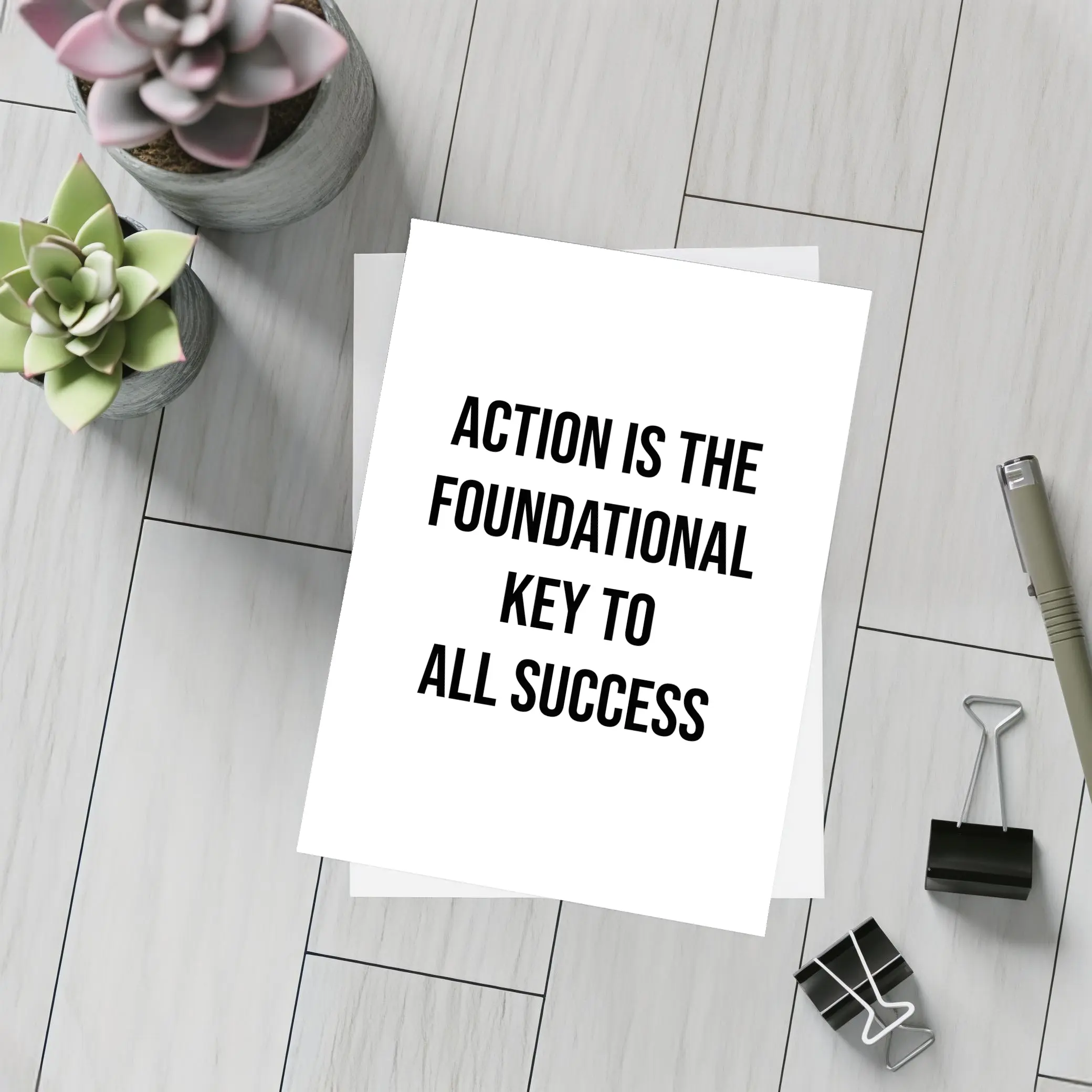 Action Is The Foundational Key To Success – Postcards