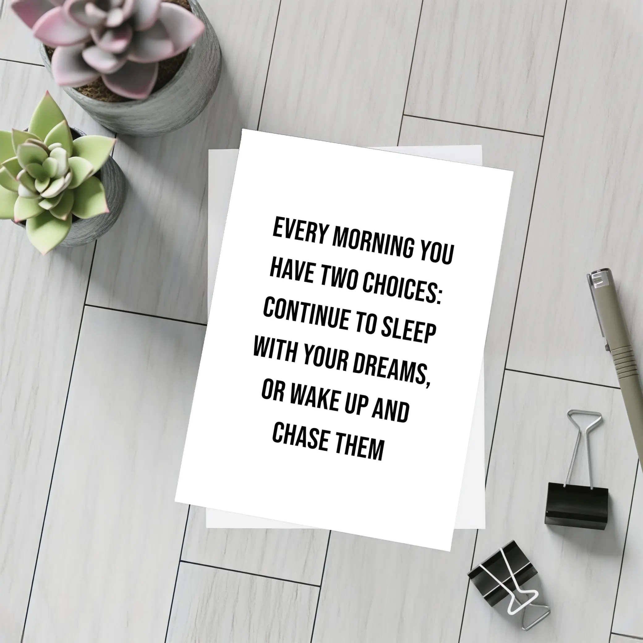 Every Morning Wake Up Chase Dreams Quote – Postcards