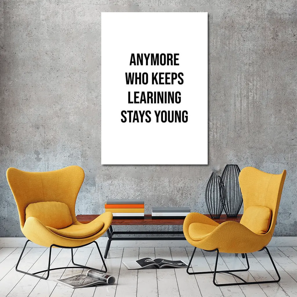 Who Keeps Learning Stays Young Quote – Wall Art