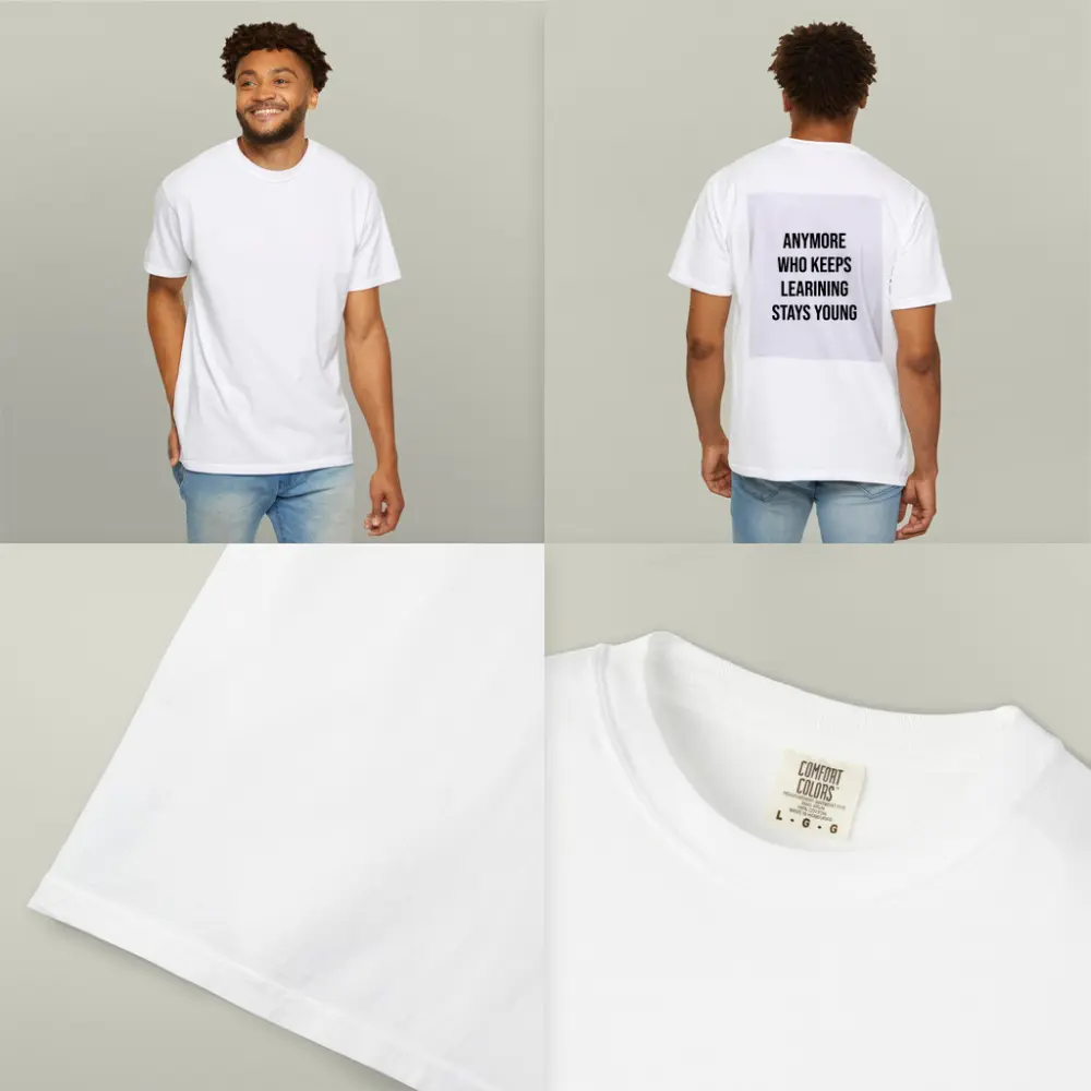Who Keeps Learning Stays Young Quote – T-Shirts