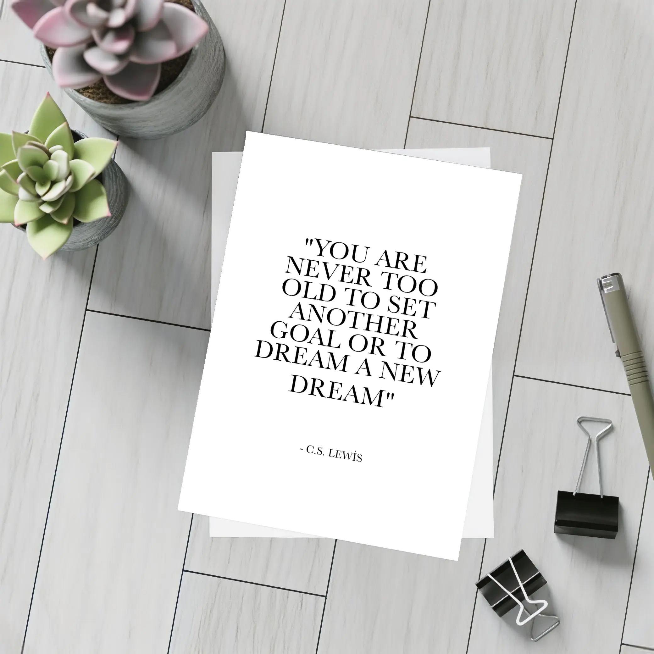 CS Lewis Dream Quote Black White Print – Postcards