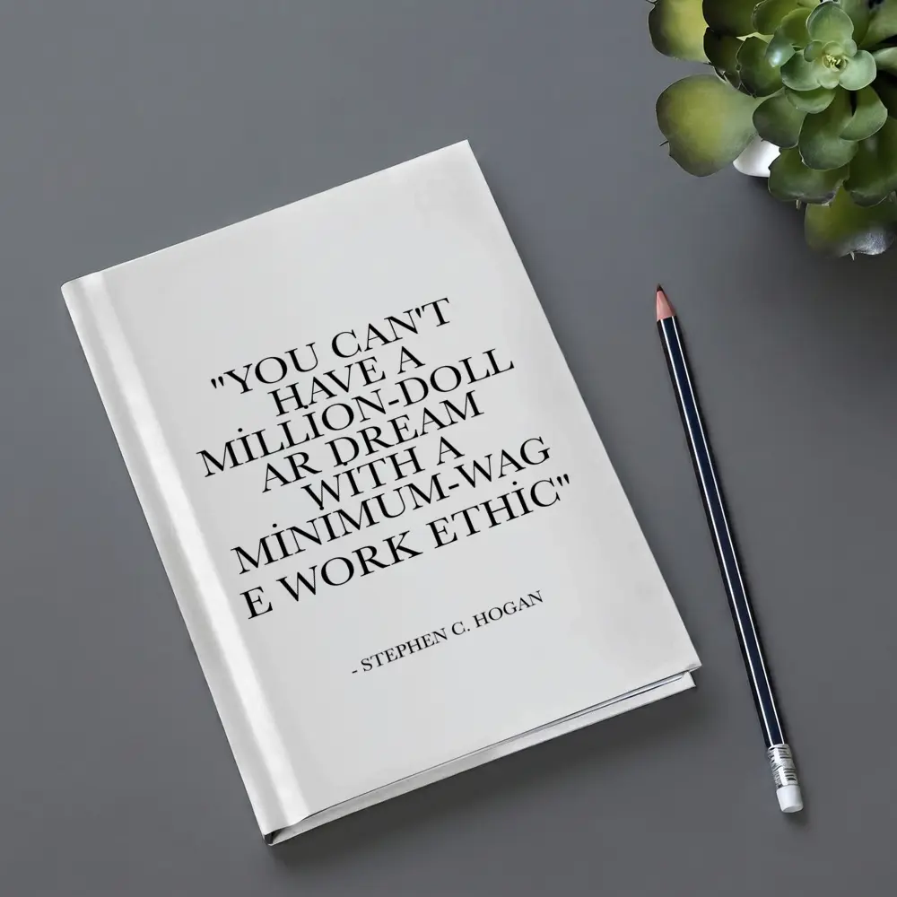 Million Dollar Dream Minimum Wage Work Ethic Quote – Notebooks