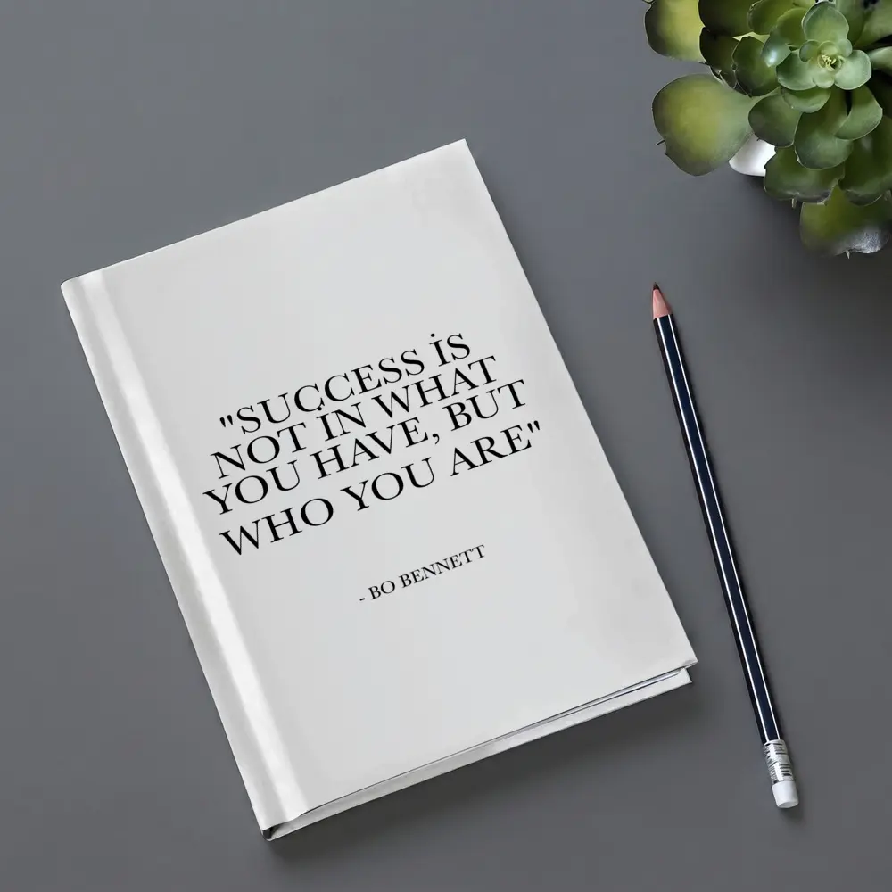Bo Bennett Success Quote Black White – Notebooks