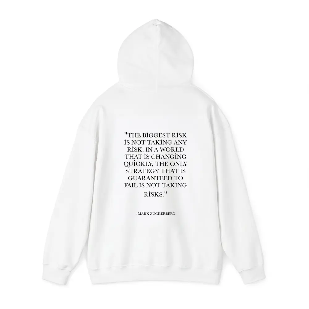 Mark Zuckerberg Risk Quote Black White – Hoodies