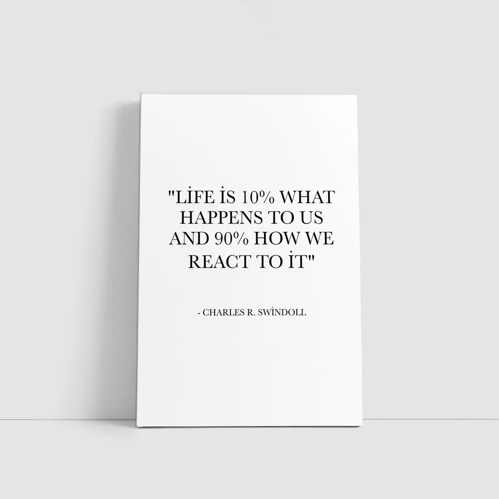 Charles Swindoll Life Quote Black White – Wall Art