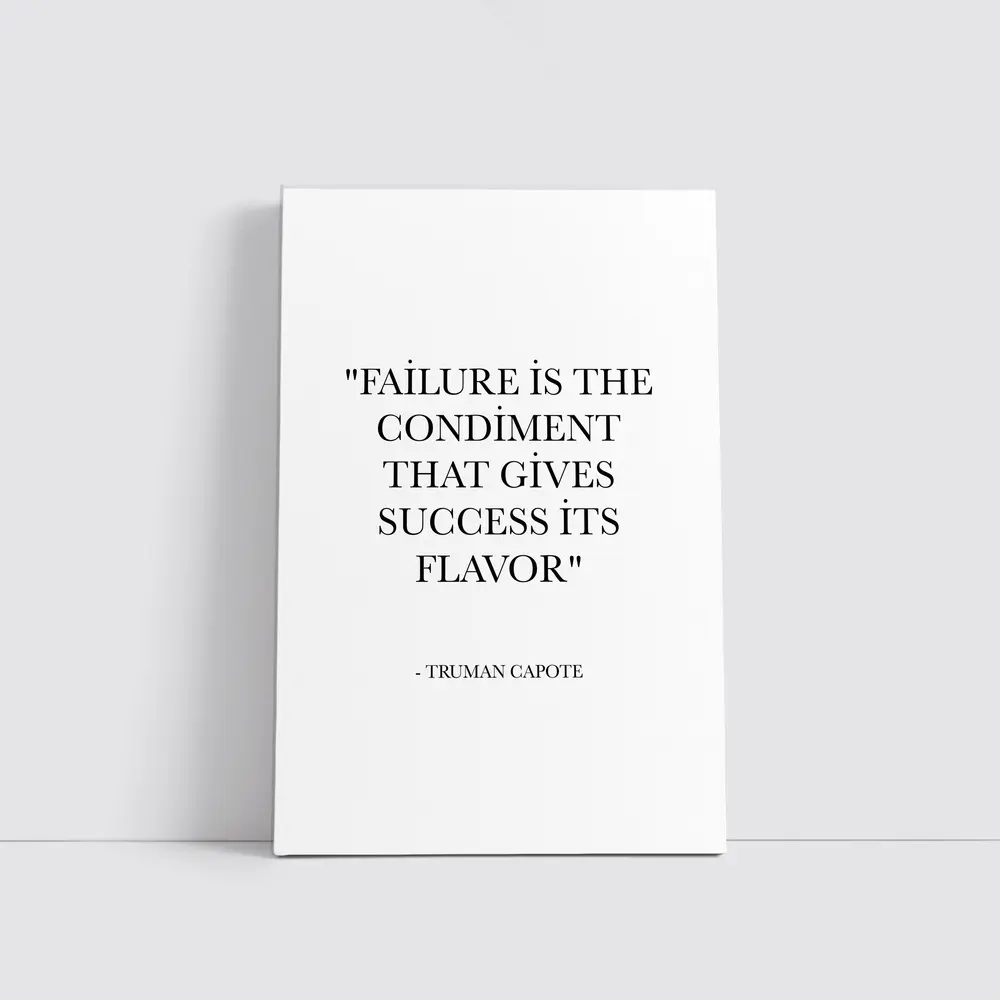Truman Capote Failure Success Quote White – Wall Art