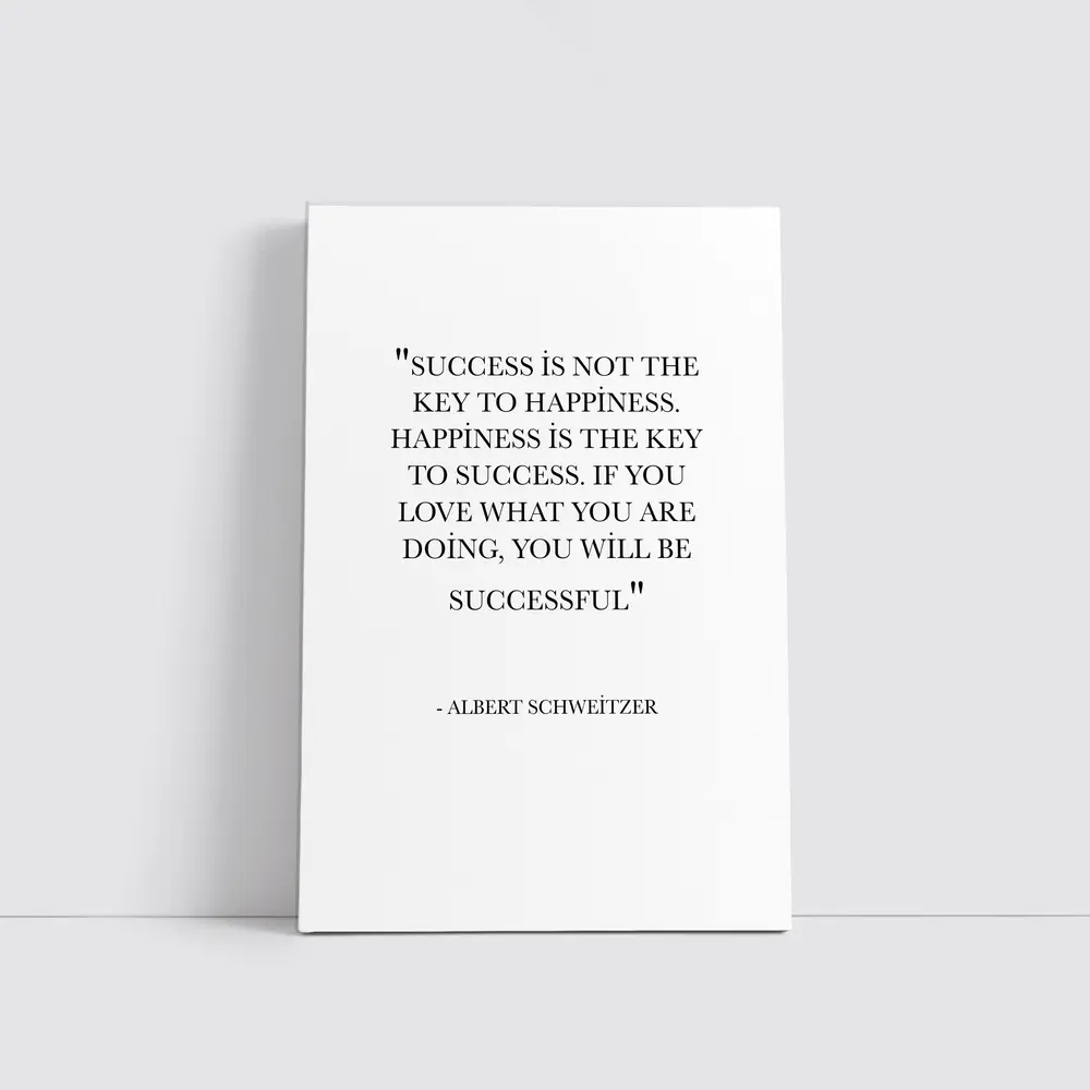 Albert Schweitzer Happiness Success Inspirational Quote – Wall Art