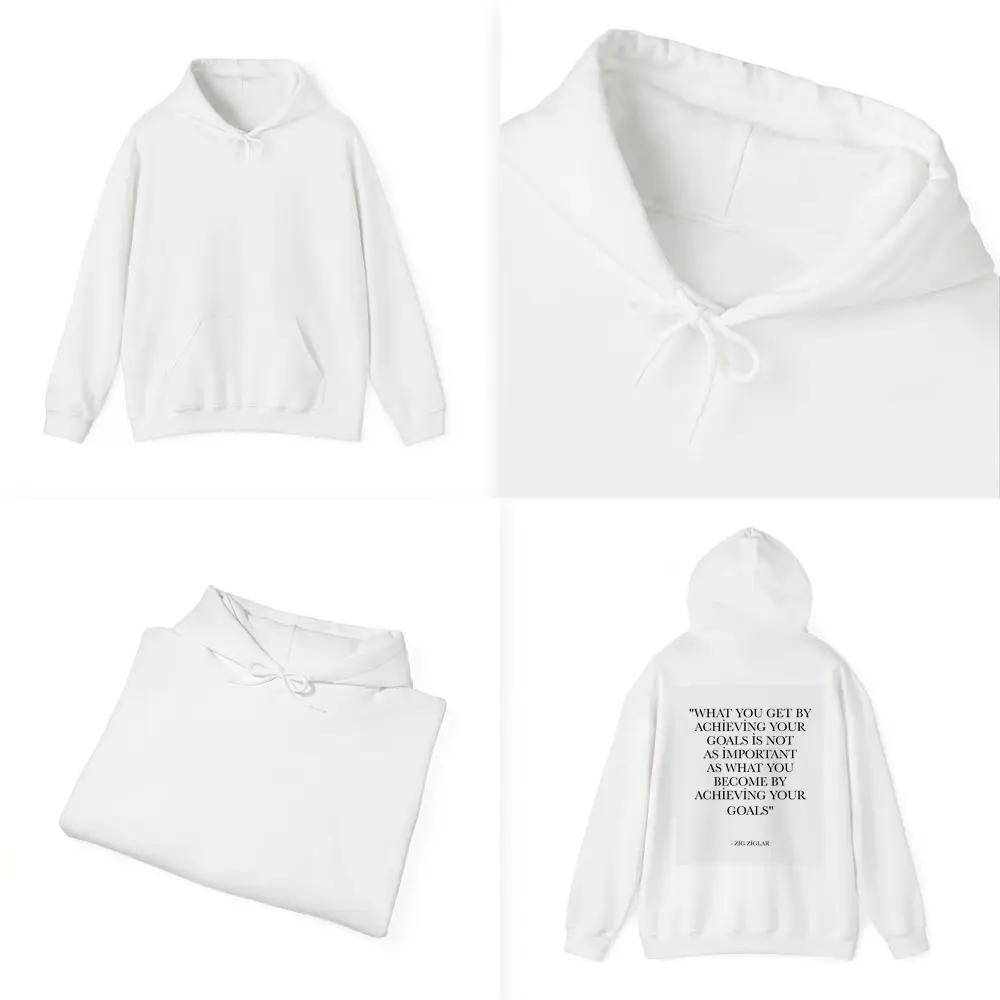 Zig Ziglar Goals Quote Black White – Hoodies