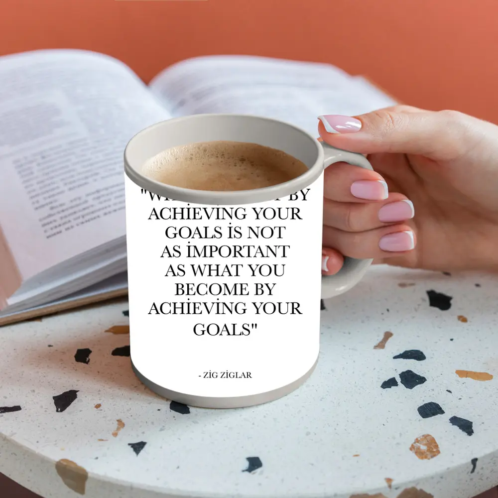 Zig Ziglar Goals Quote Black White – Mugs