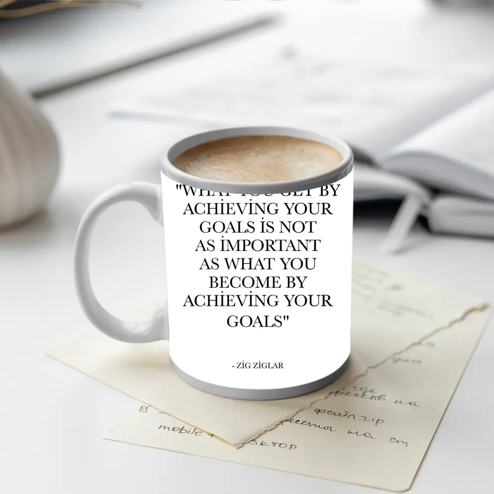 Zig Ziglar Goals Quote Black White – Mugs