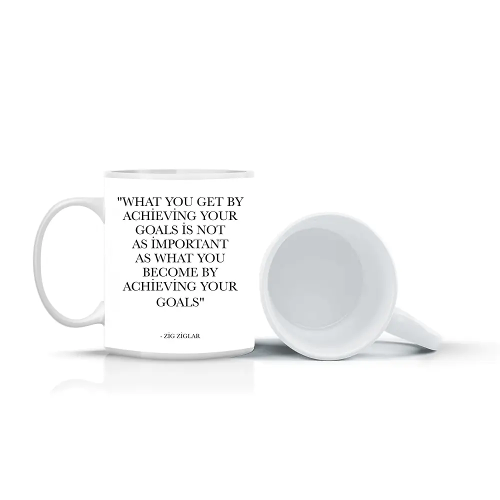 Zig Ziglar Goals Quote Black White – Mugs