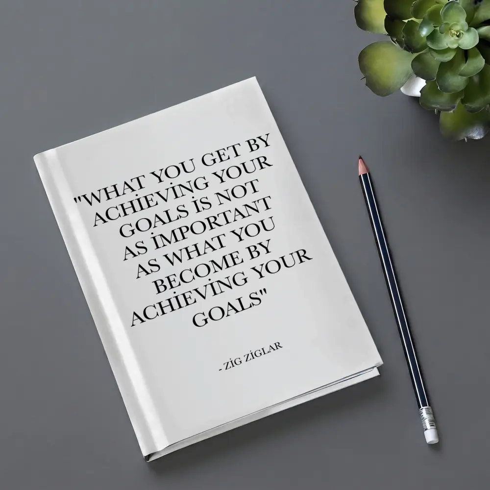 Zig Ziglar Goals Quote Black White – Notebooks