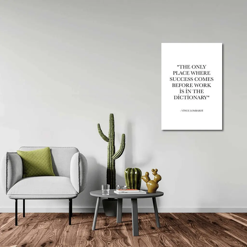 Vince Lombardi Success Quote Black White – Wall Art