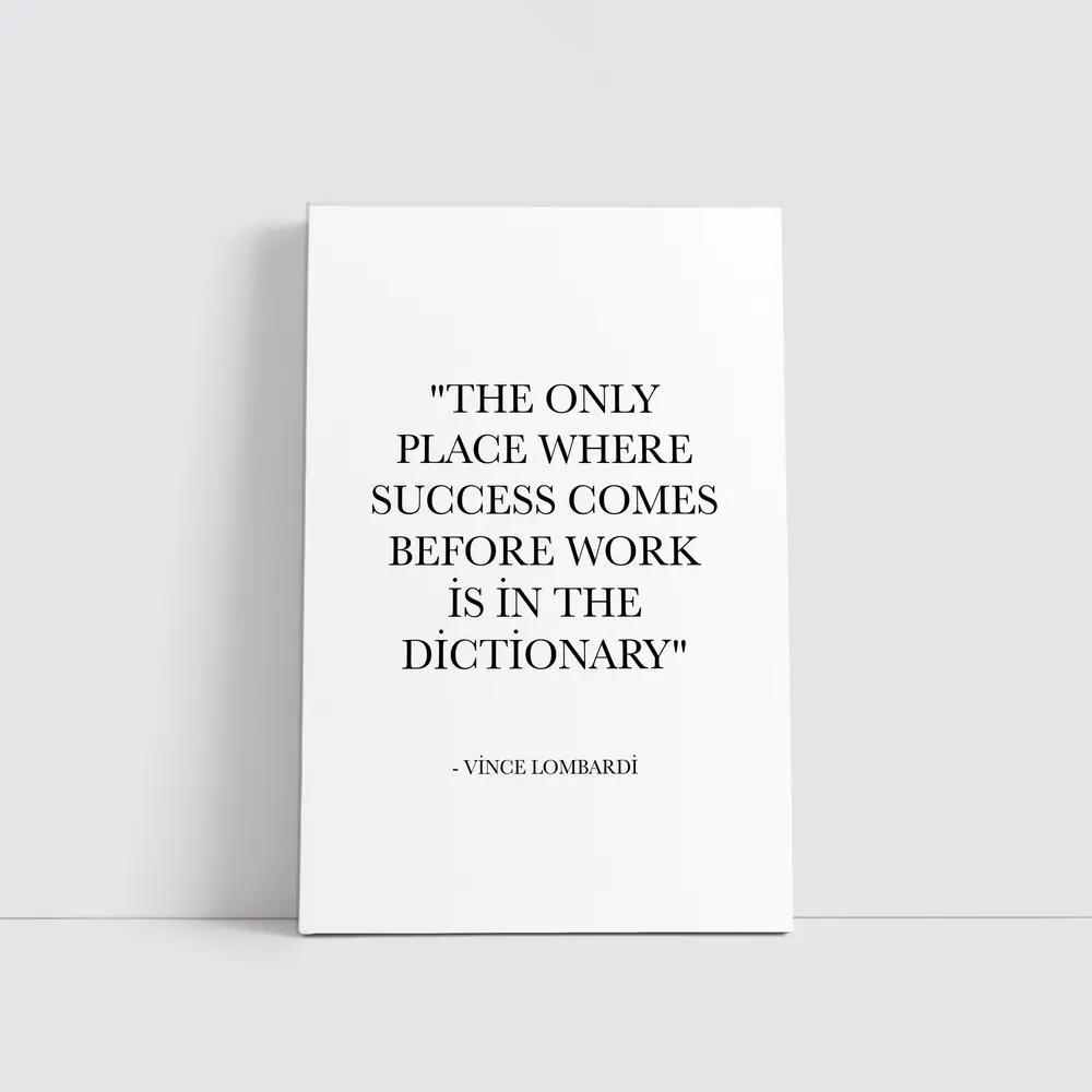 Vince Lombardi Success Quote Black White – Wall Art