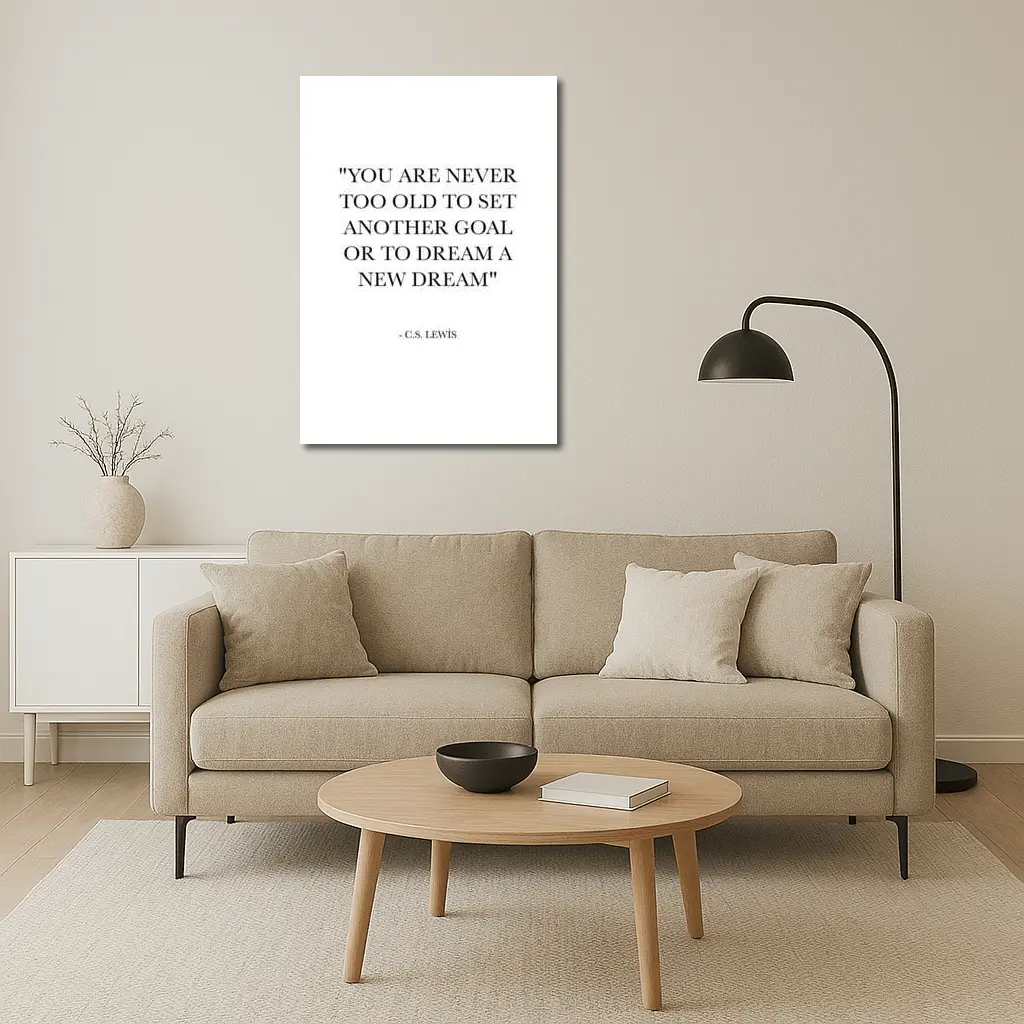 CS Lewis Quote Dreams Goals White Print – Wall Art