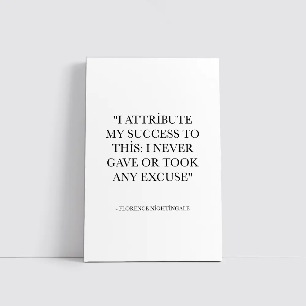 Florence Nightingale Success Quote Black White – Wall Art