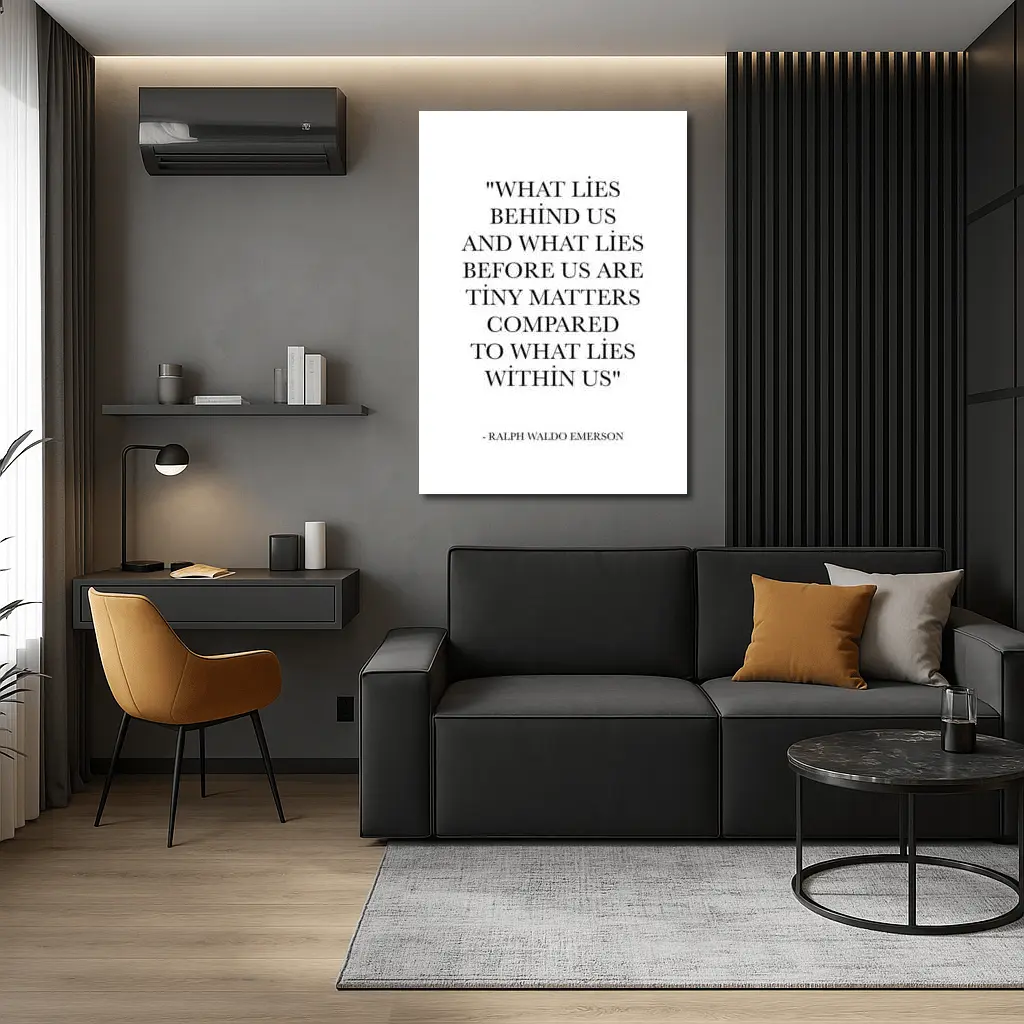 Ralph Waldo Emerson Quote Black White Print – Wall Art
