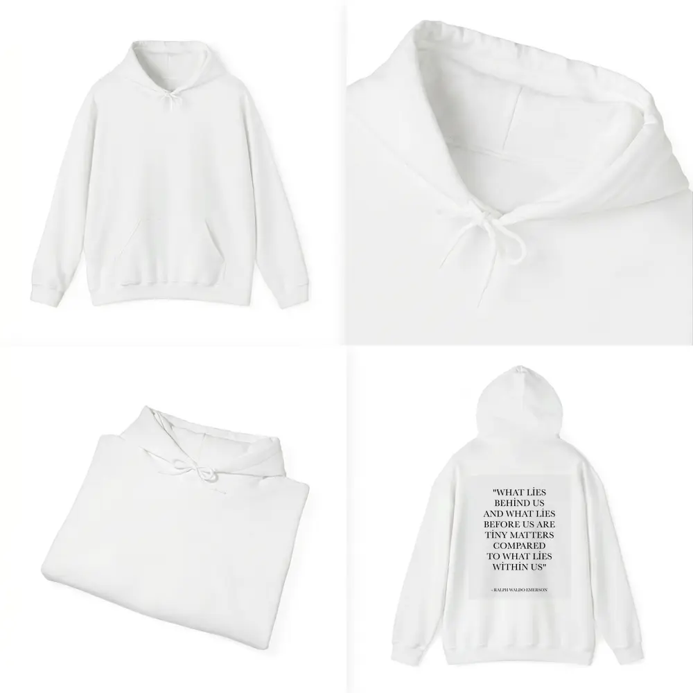 Ralph Waldo Emerson Quote Black White Print – Hoodies