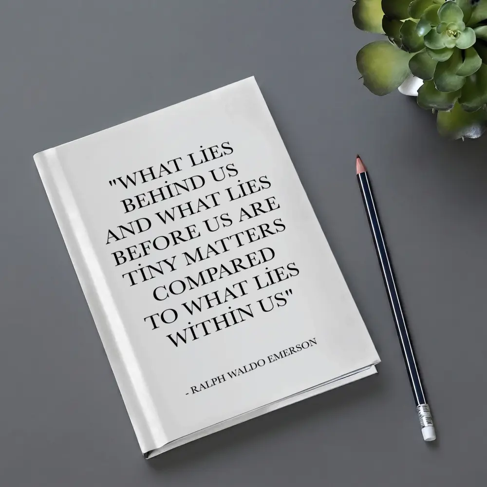 Ralph Waldo Emerson Quote Black White Print – Notebooks