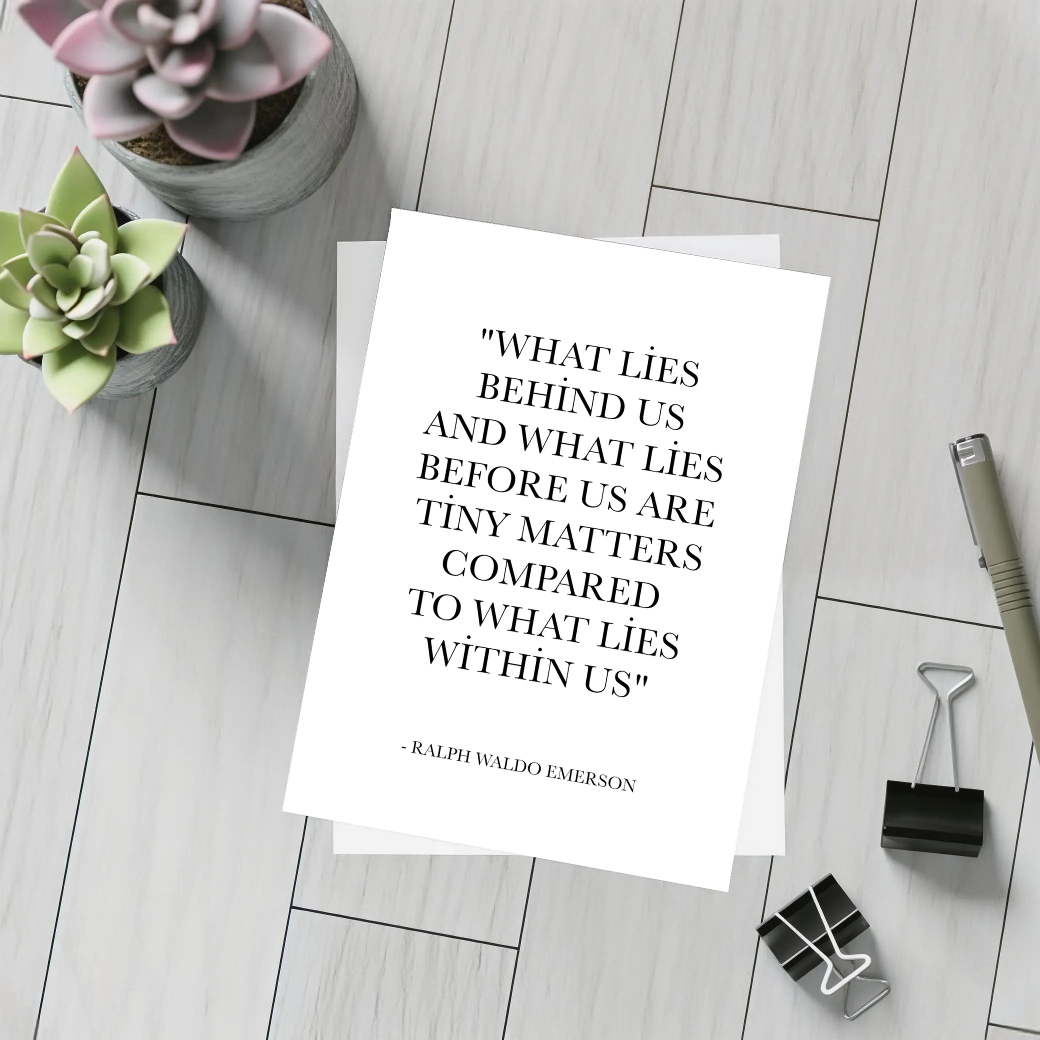 Ralph Waldo Emerson Quote Black White Print – Postcards
