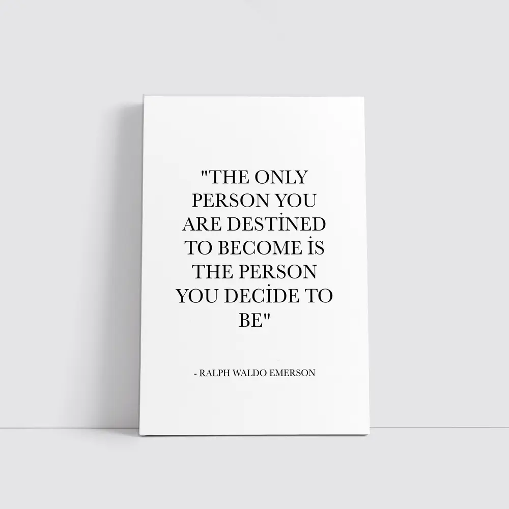 Ralph Waldo Emerson Quote Black White Print – Wall Art