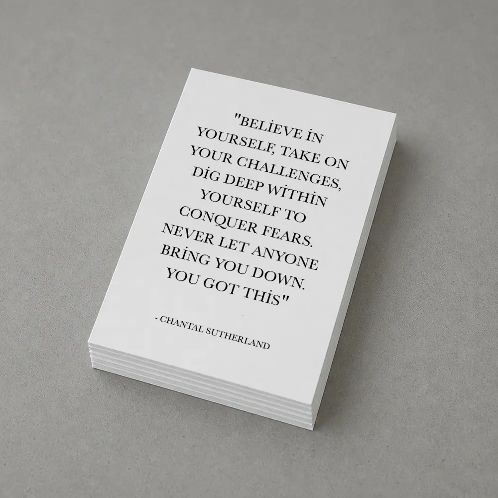 Chantal Sutherland Believe In Yourself Quote – Postcards