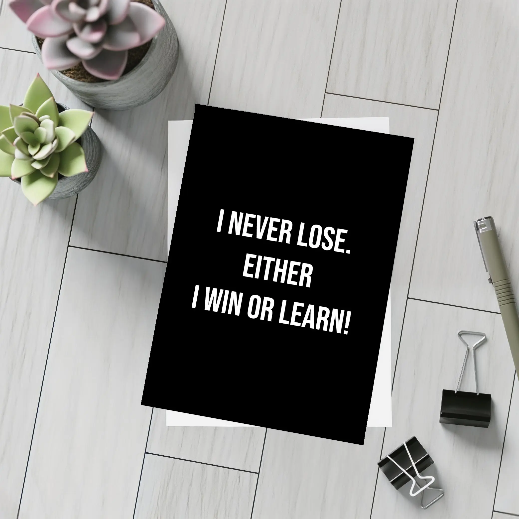 I Never Lose Win Or Learn Quote – Postcards