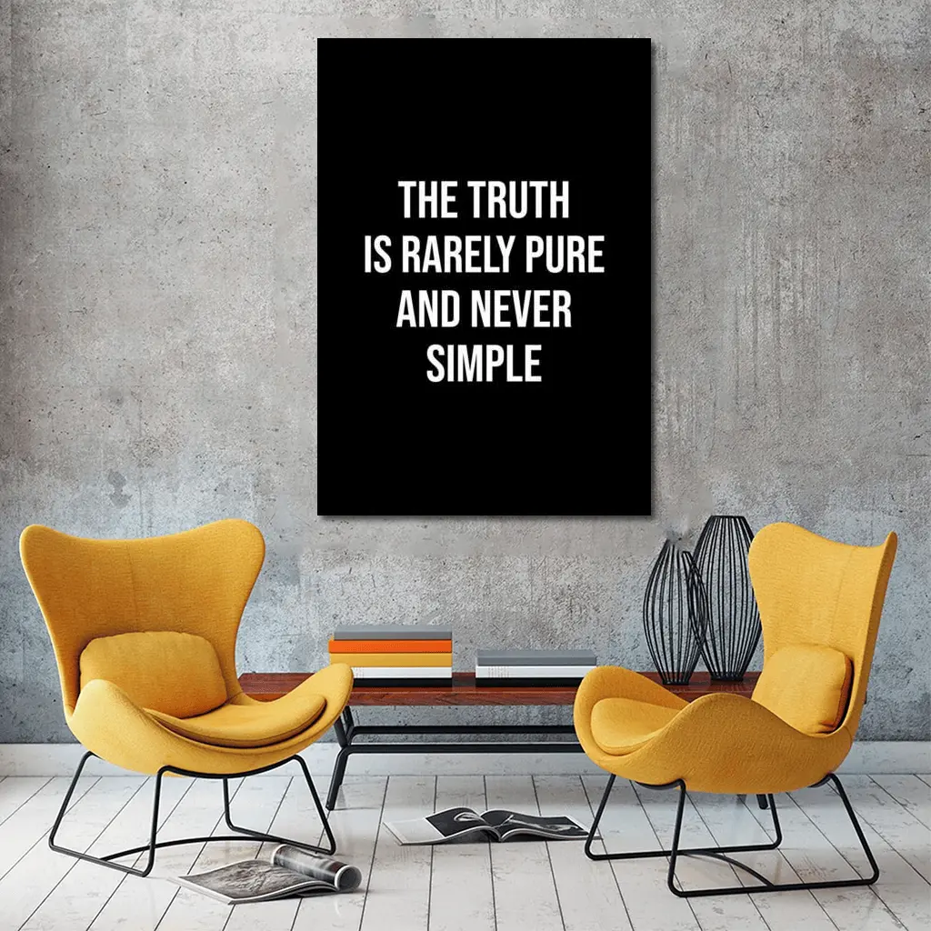The Truth Is Rarely Pure Quote Black – Wall Art