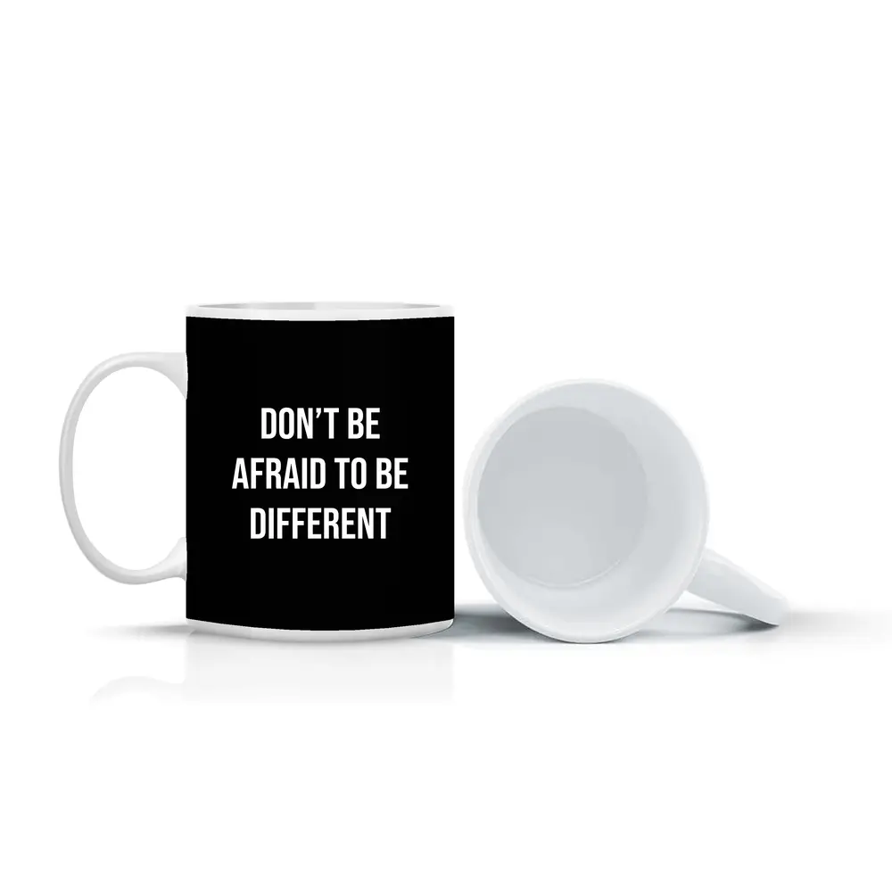 Don't Be Afraid To Be Different Black – Mugs