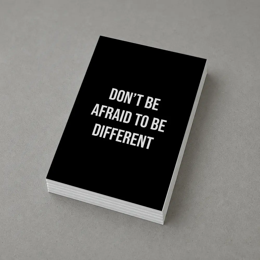 Don't Be Afraid To Be Different Black – Postcards