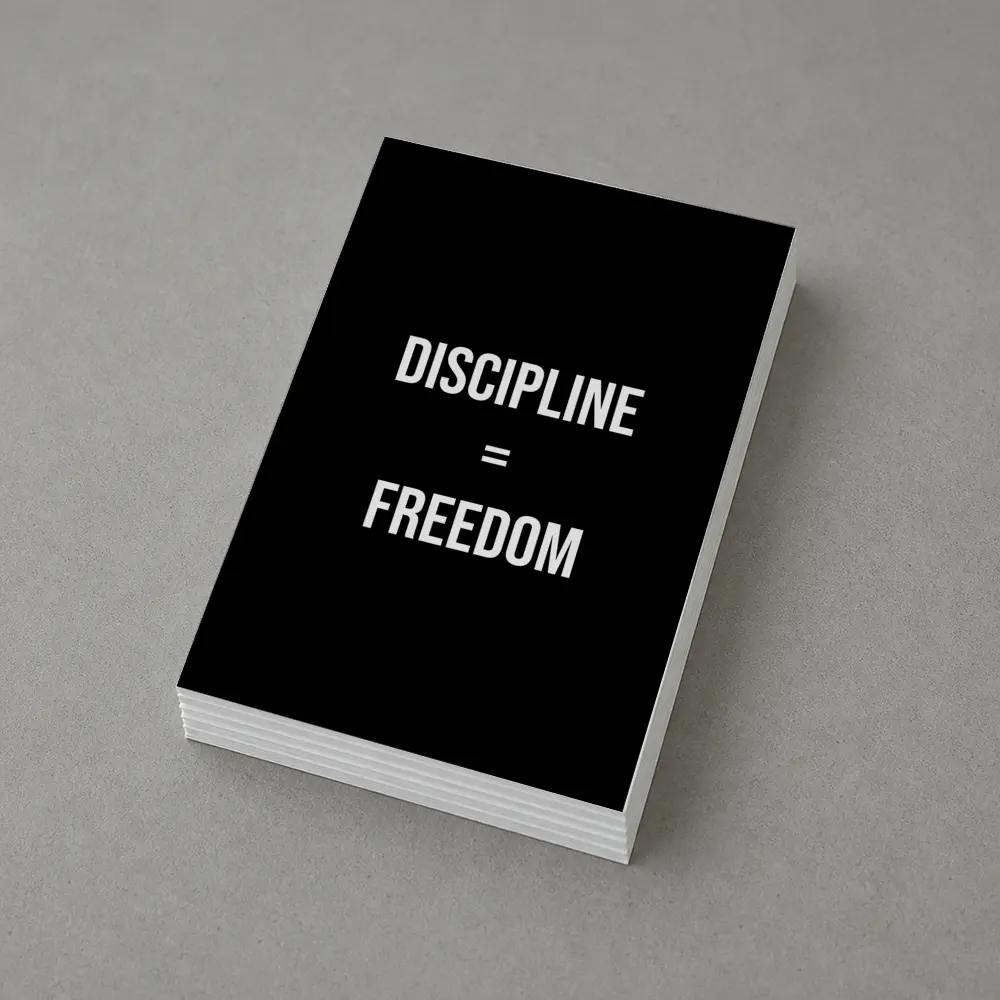 Discipline Equals Freedom Bold Black Typography – Postcards
