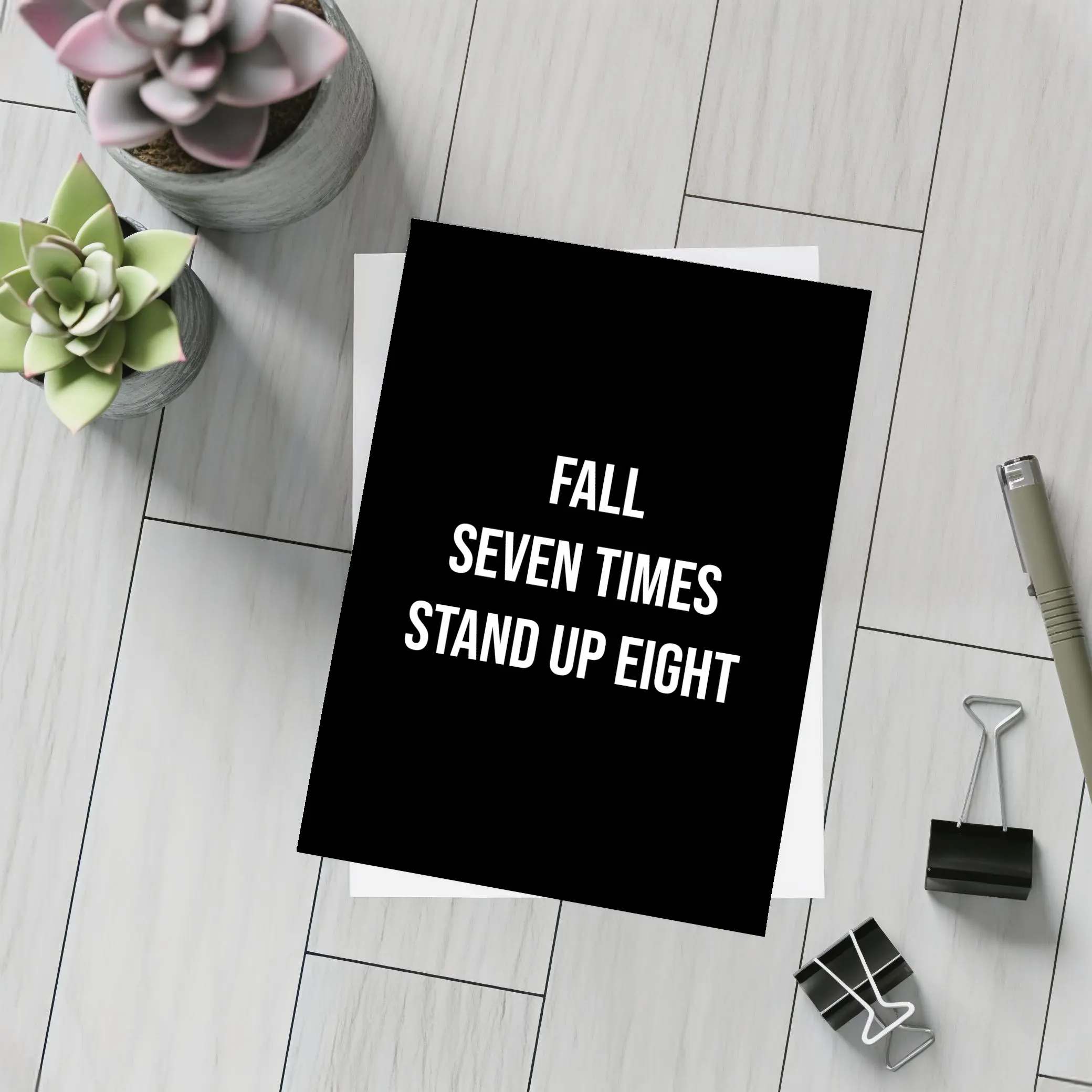 Fall Seven Times Stand Up Eight Quote – Postcards