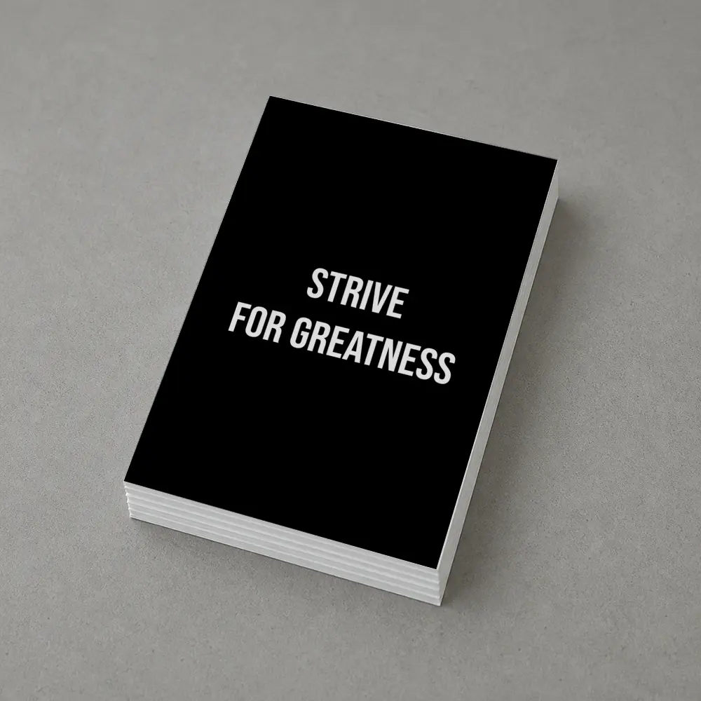 Strive For Greatness Bold Black Motivational Art – Postcards