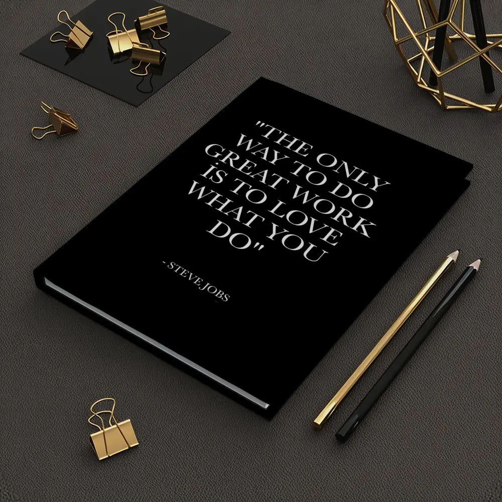 Steve Jobs Quote Black Minimal Typography Art – Notebooks