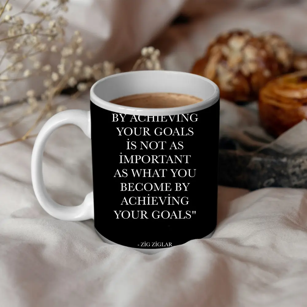Zig Ziglar Goals Quote Black White – Mugs