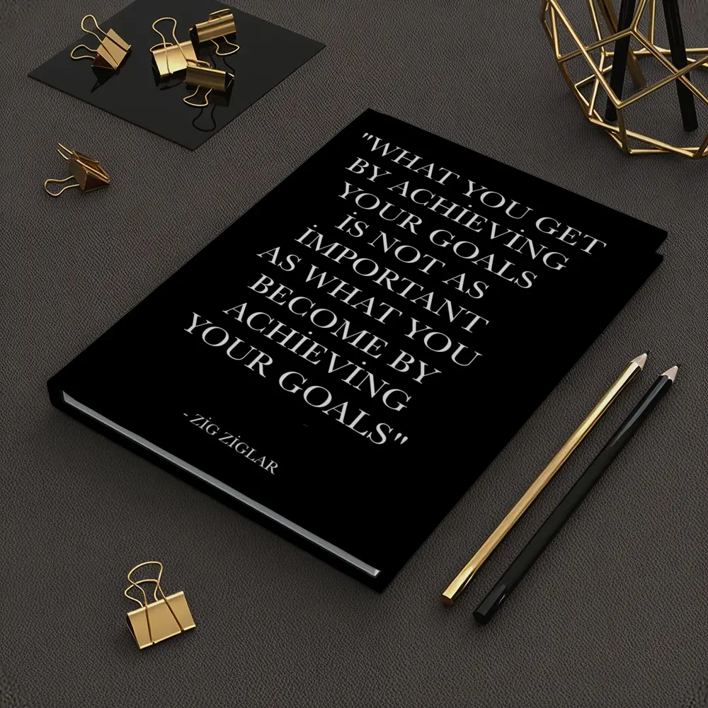 Zig Ziglar Goals Quote Black White – Notebooks