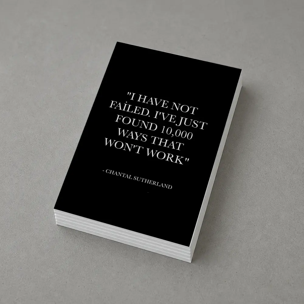 I Have Not Failed Quote Black Poster – Postcards