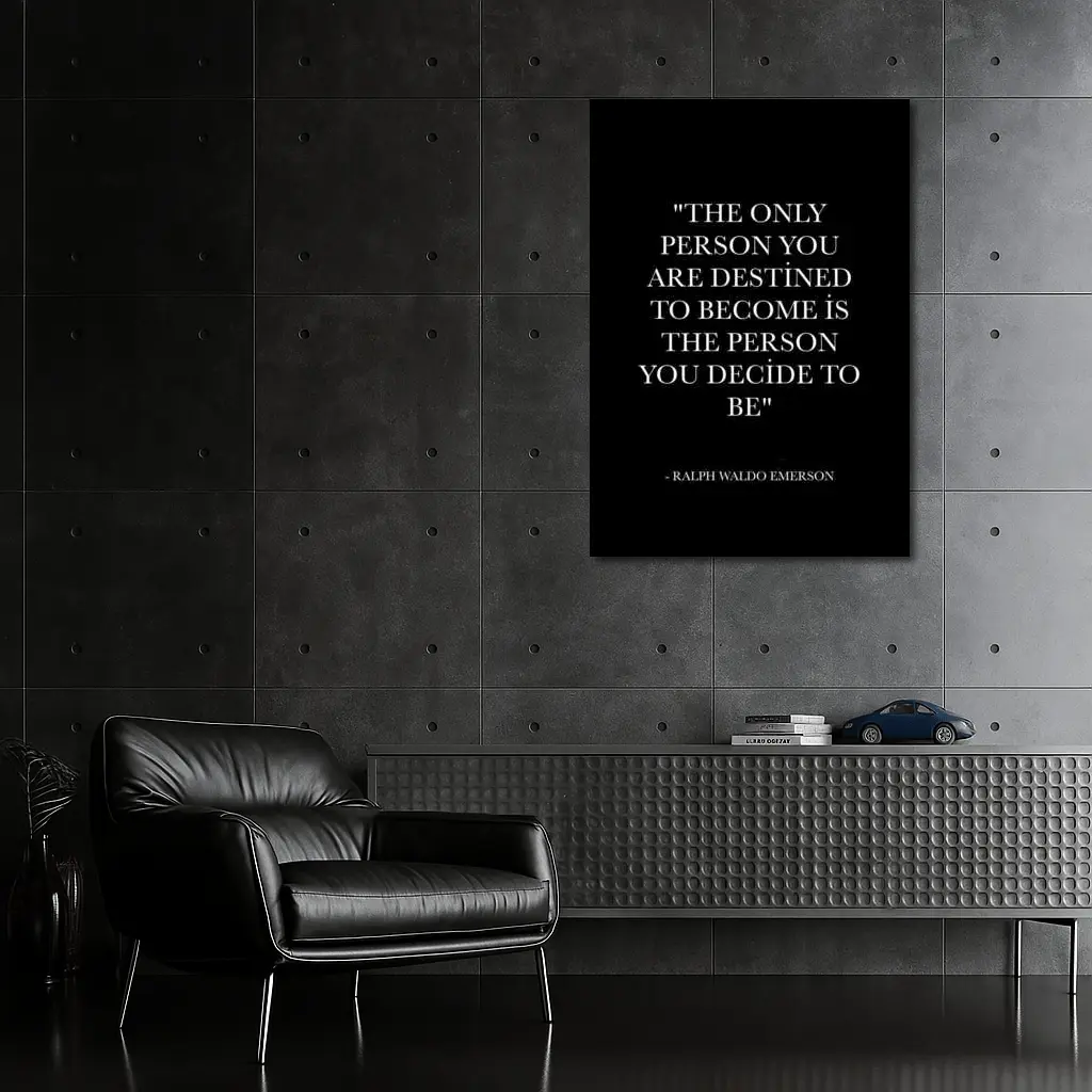 Ralph Waldo Emerson Quote Black Minimalist Art – Wall Art