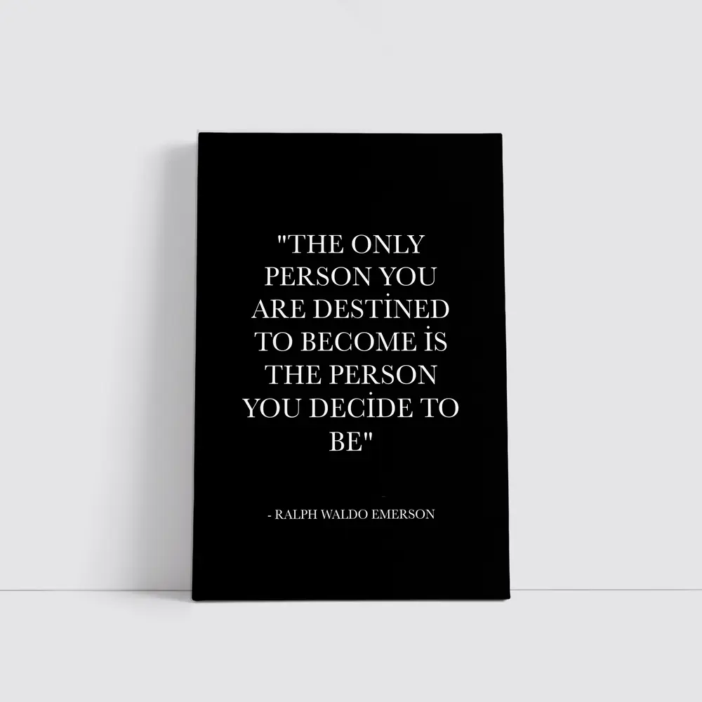 Ralph Waldo Emerson Quote Black Minimalist Art – Wall Art