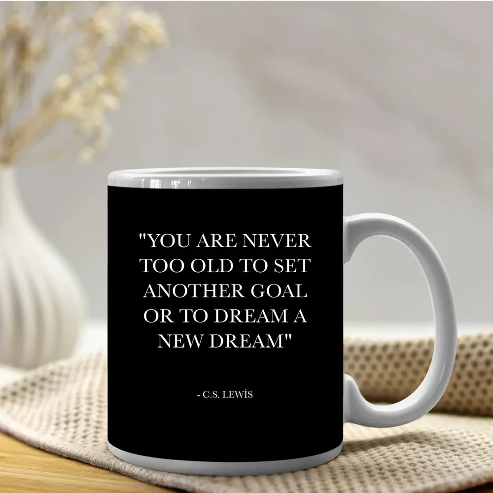 CS Lewis Quote Black Minimalist Typography Art – Mugs