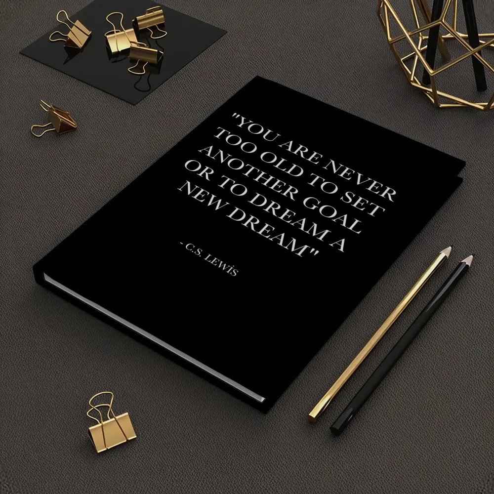 CS Lewis Quote Black Minimalist Typography Art – Notebooks