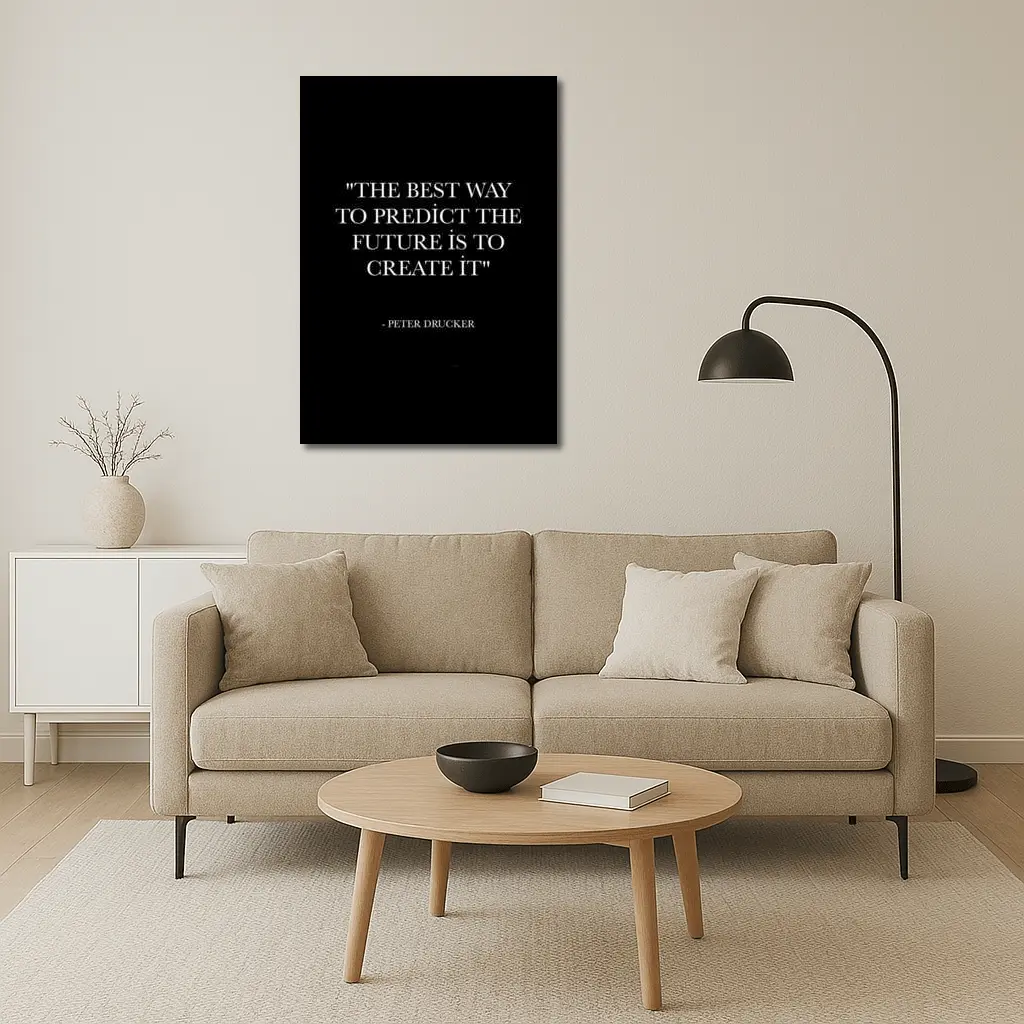 Peter Drucker Quote Black Minimalist Art – Wall Art