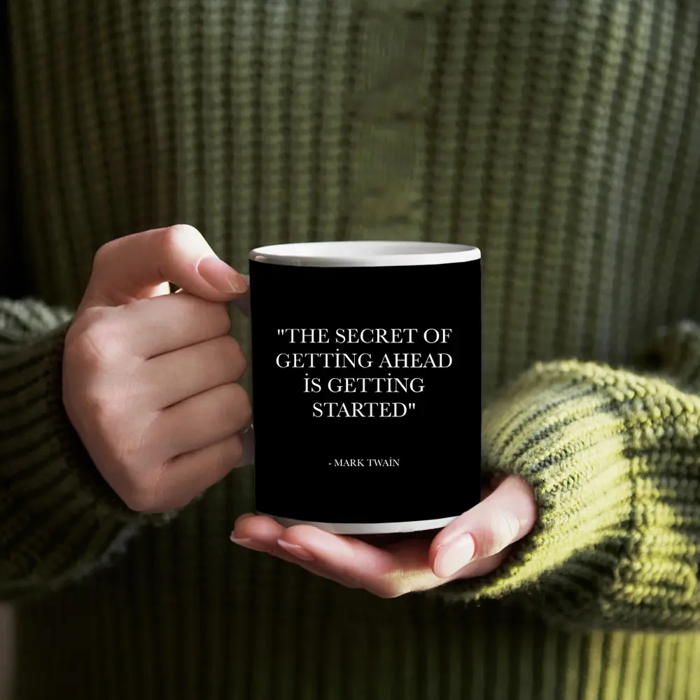 Mark Twain Quote Black Minimal Typography – Mugs