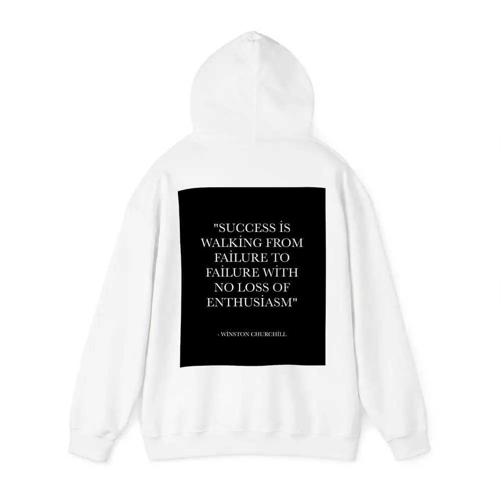 Winston Churchill Success Quote Black Minimal – Hoodies