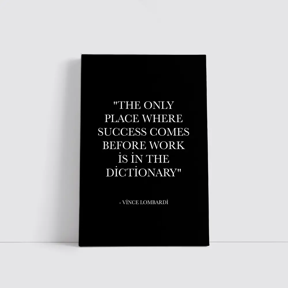 Vince Lombardi Success Quote Black Poster – Wall Art