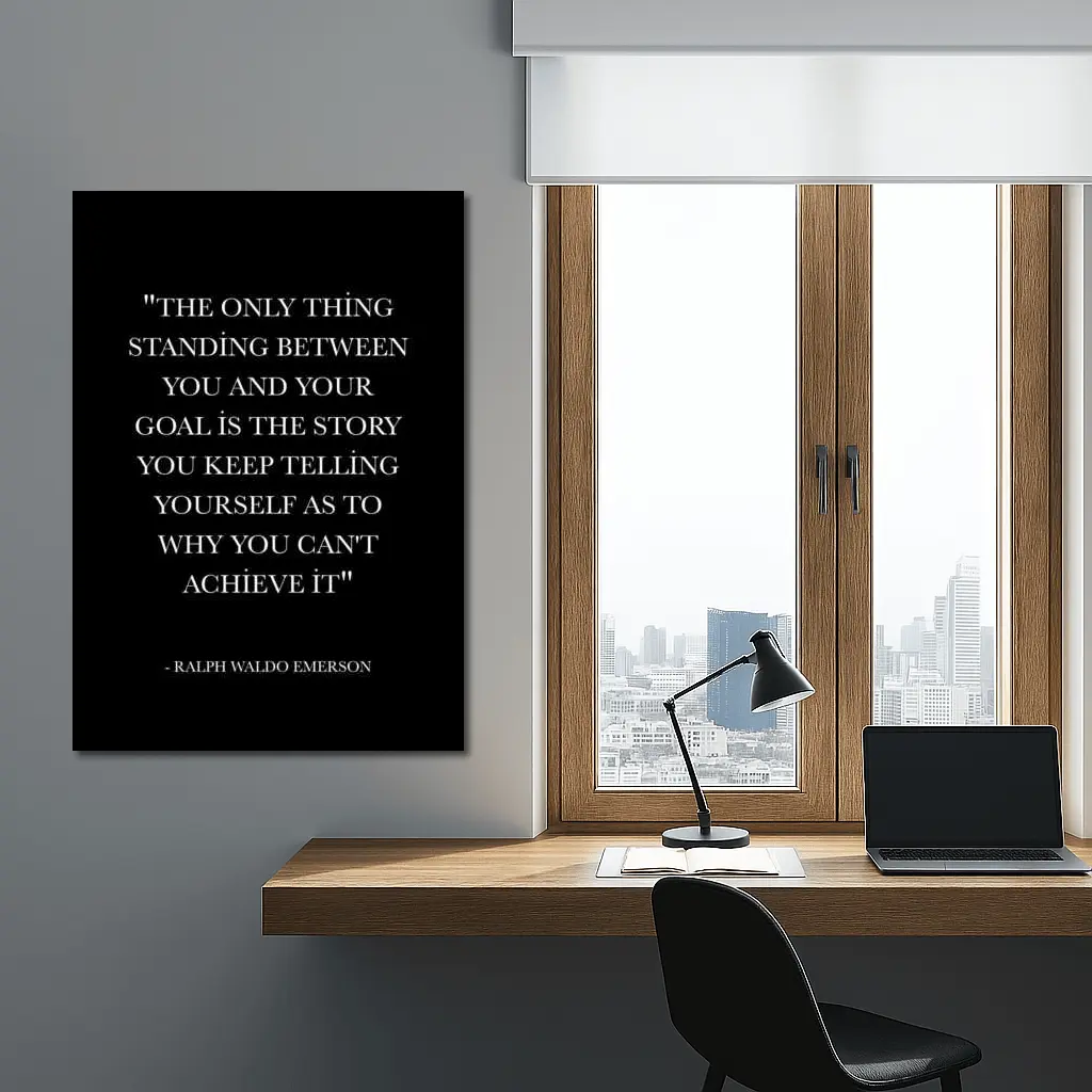 Ralph Waldo Emerson Goal Quote Black – Wall Art