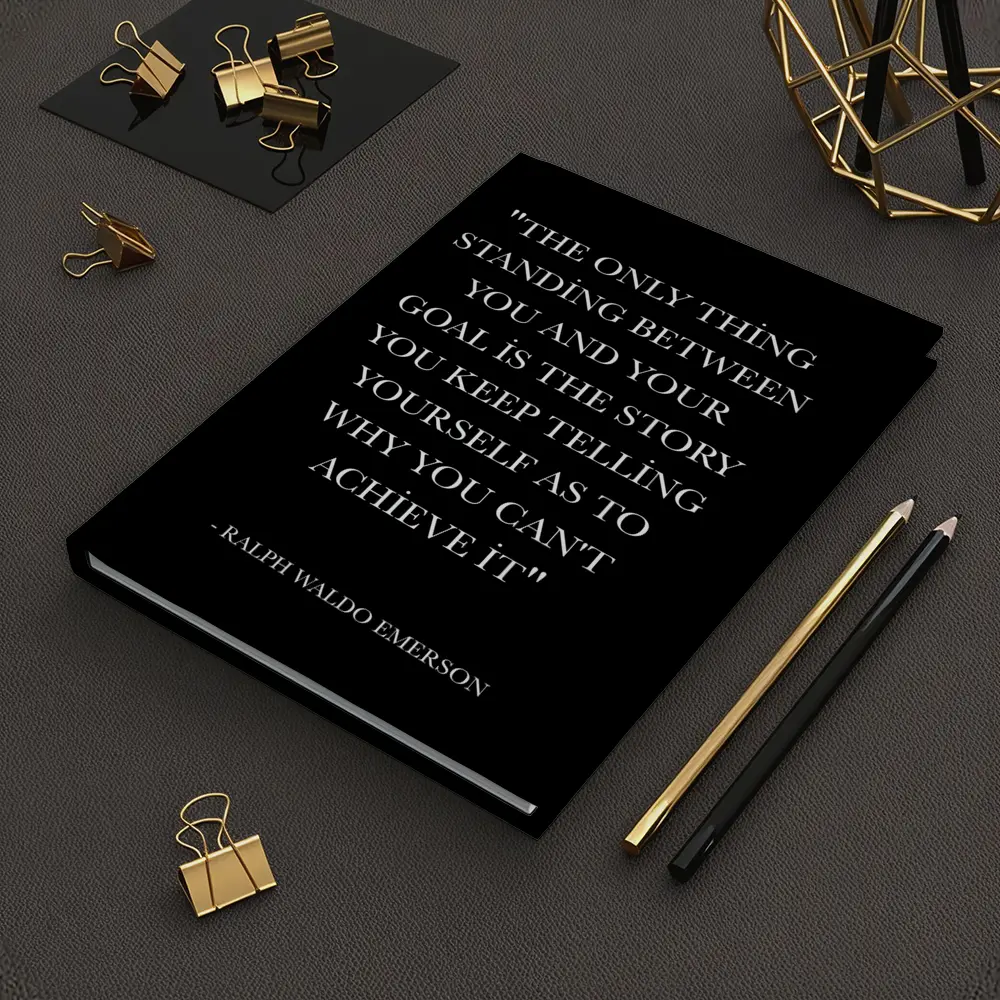 Ralph Waldo Emerson Goal Quote Black – Notebooks