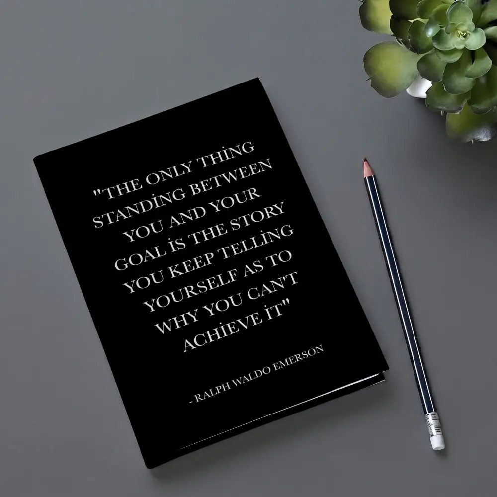 Ralph Waldo Emerson Goal Quote Black – Notebooks